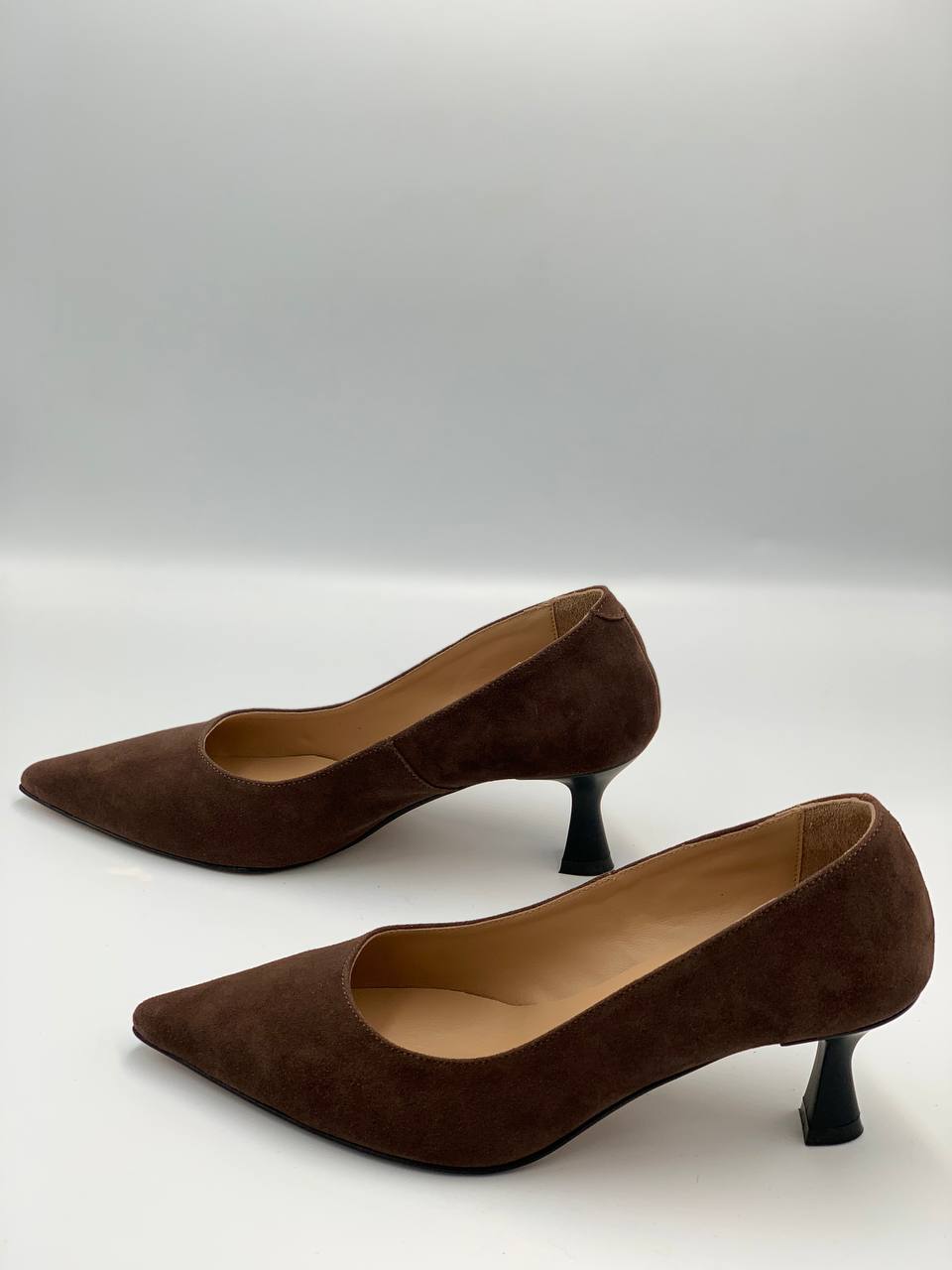 Туфлі-човники з натуральної шкіри велюр СSLD56085WVBRN